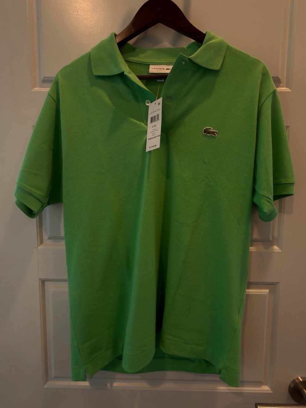 NWT Lacoste Classic Fit Polo Shirt – Men’s Medium (Size 4) – Green – 100% Cotton